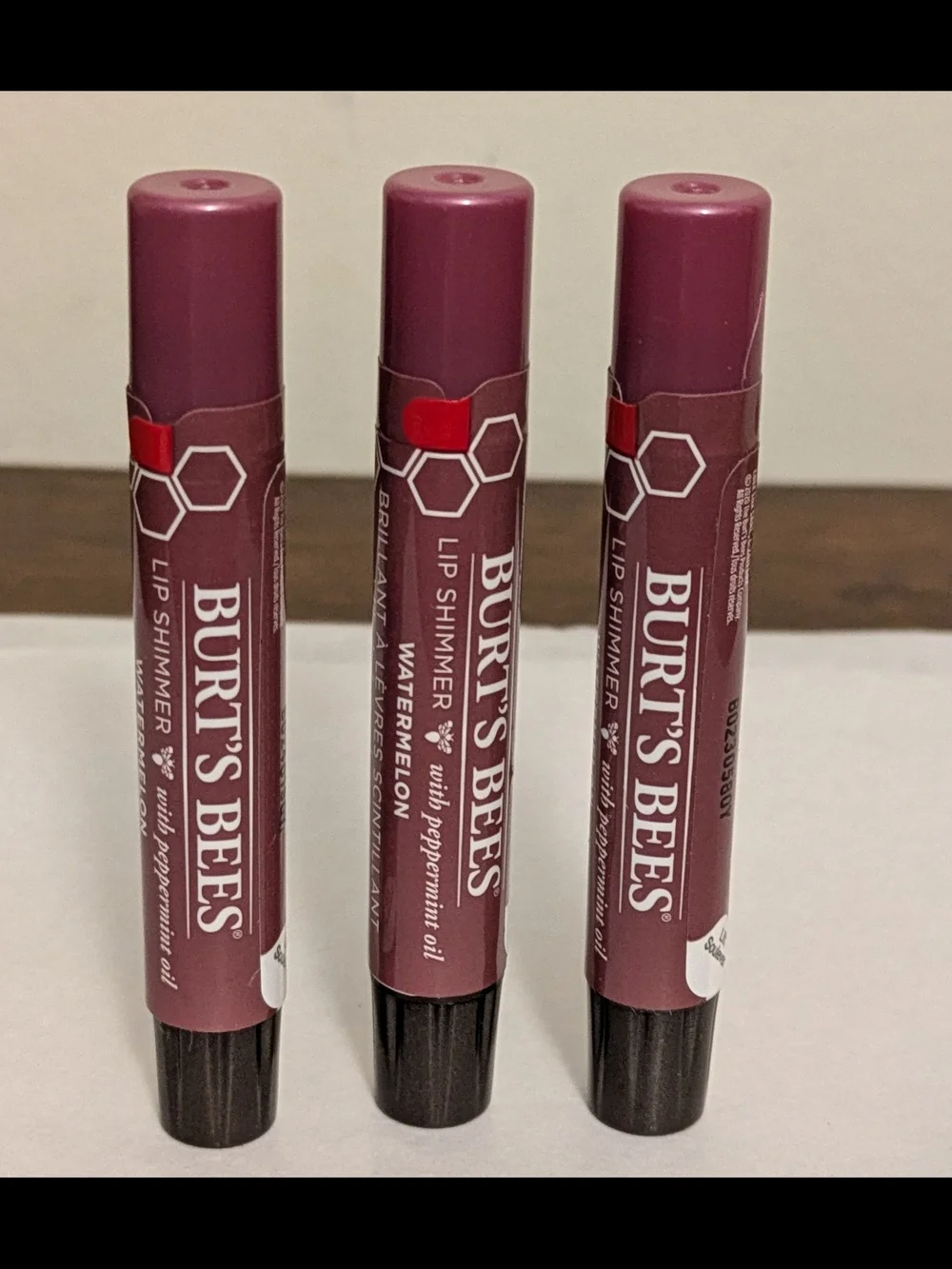 Burt's Bees Lip Shimmer Trio - Mauve Watermelon NWT